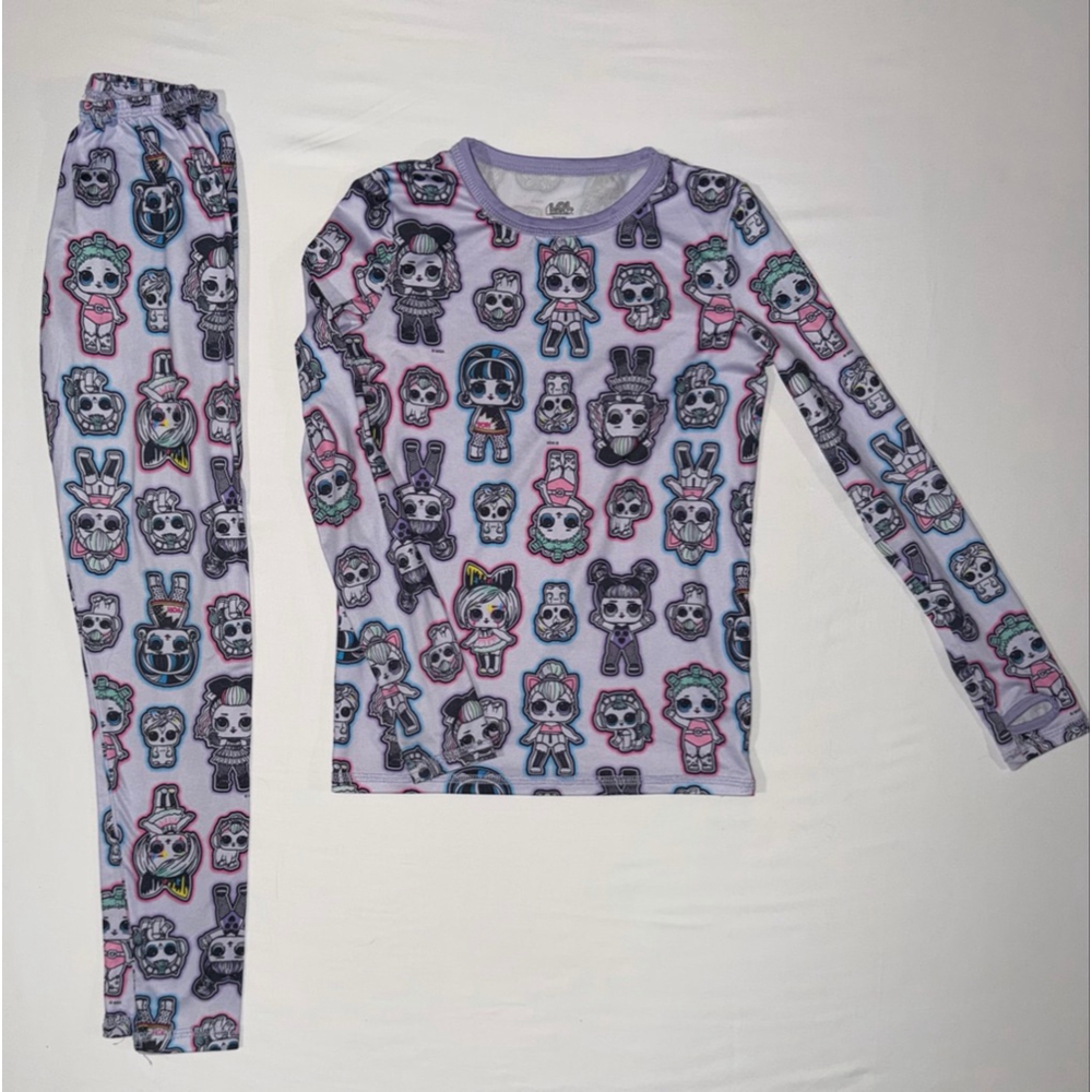 LOL Surprise Cuddl Duds Girls Pajama Set Small Purple Thermal Base Lay Character - Picture 7 of 7